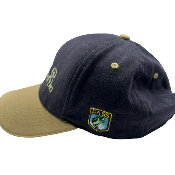 BASS Navy Blue Khaki Strapback Adjustable Fishing Hat Cap Coastal outdoors - Picture 5 of 10